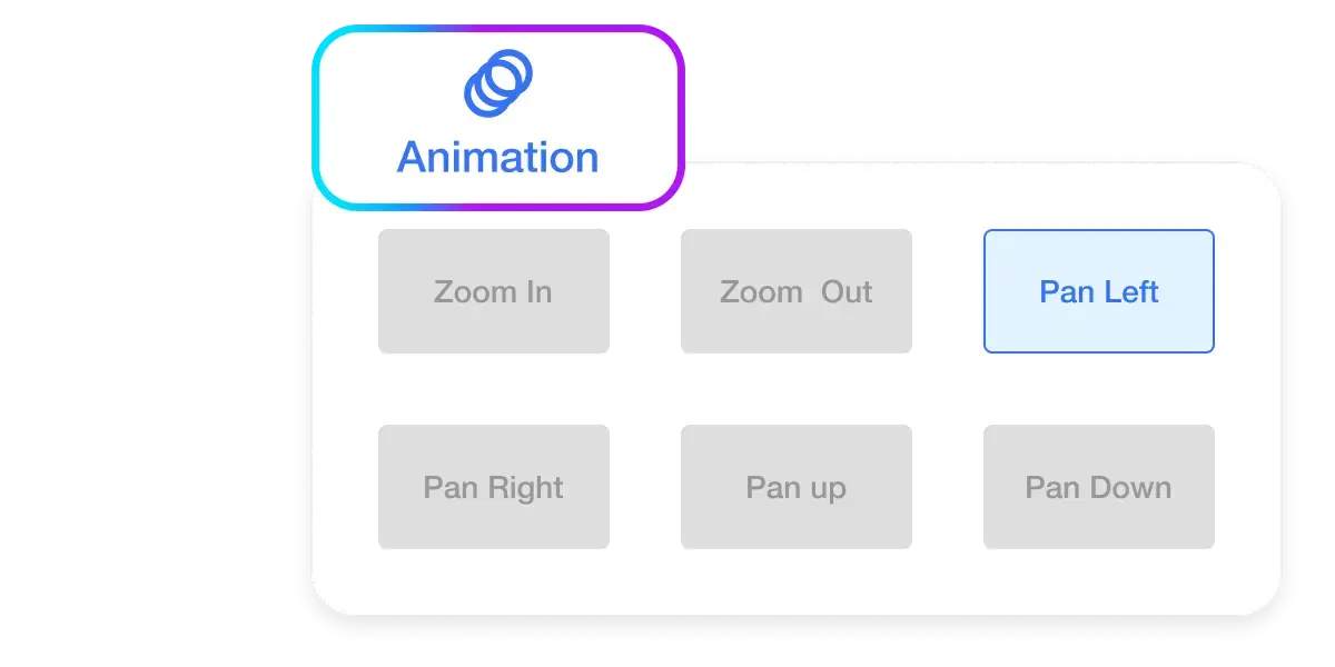 Mobile video editing app for adding animated scene movements like slide, pan, or zoom.